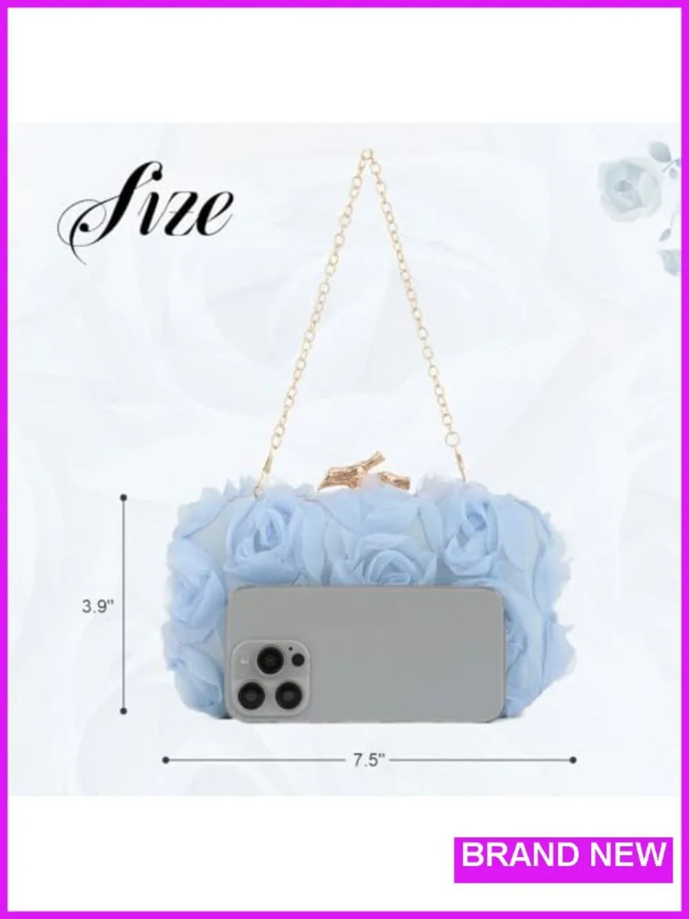 Women's Floral Lace Evening Clutch with Chain for Weddings & Parties